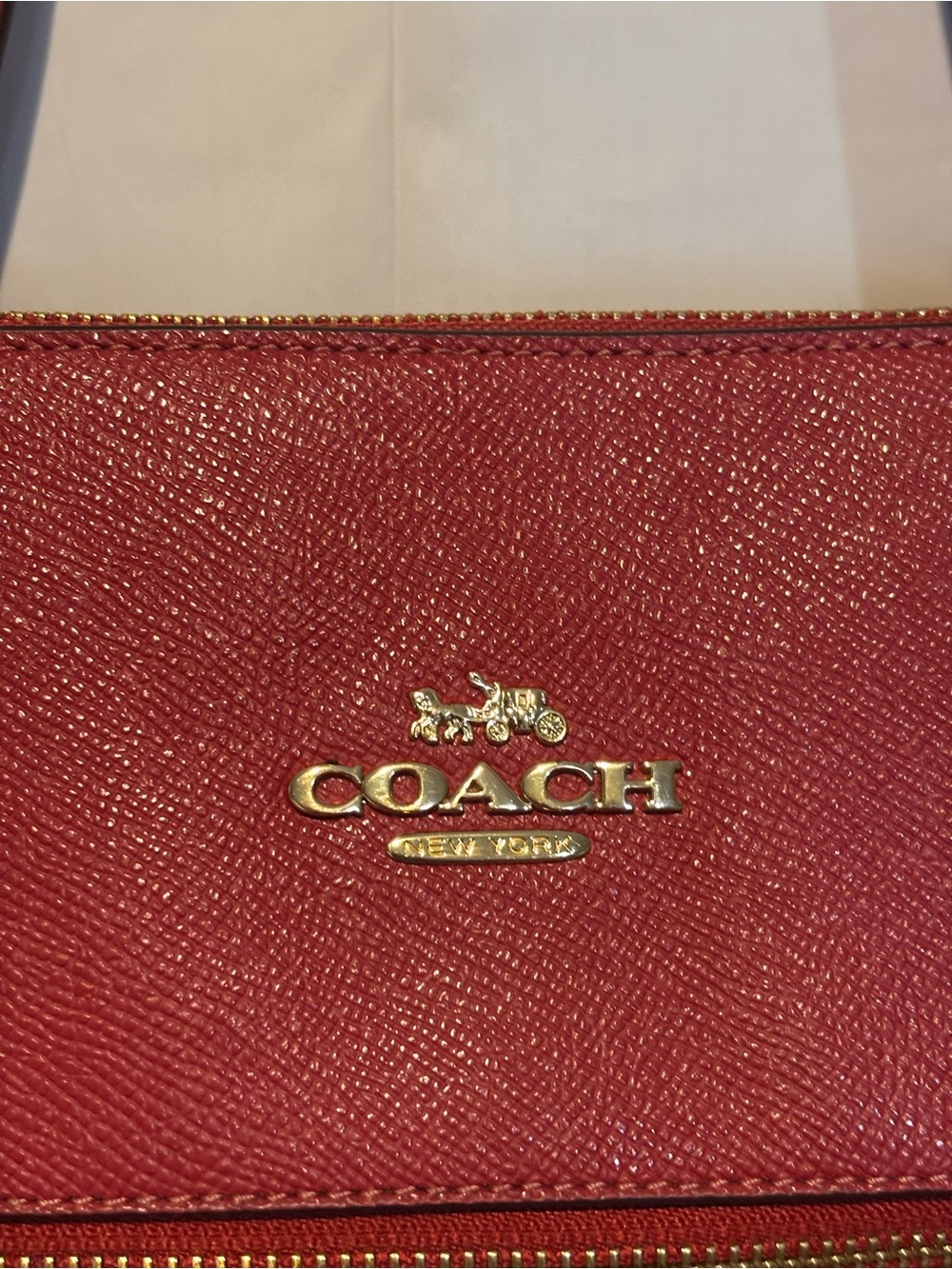 Coach Gallery Tote Crossgrain Leather Pink Red Fuchsia Shoulder Bag 79608
